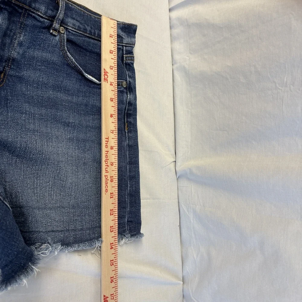 LOFT Frayed Denim Shorts Womens 8/29 Blue Mid Rise Cut-Off 5-Pocket
